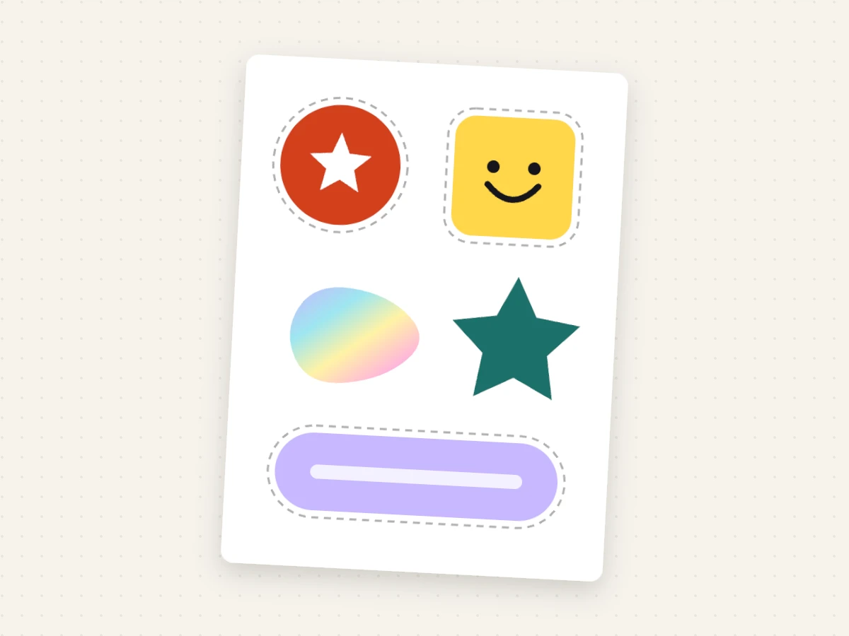 Sticker sheet with several kiss-cut stickers