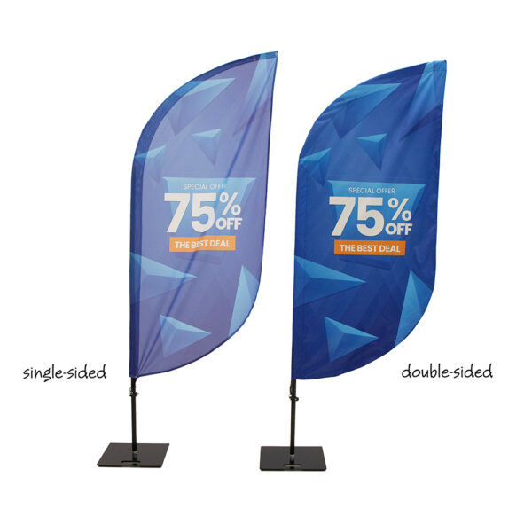 Beach flag aluminium, sail shape, with premium bag