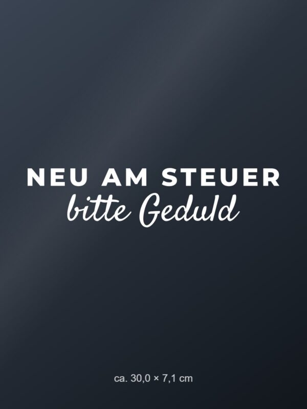 Autoaufkleber „Neu am Steuer – bitte Geduld“