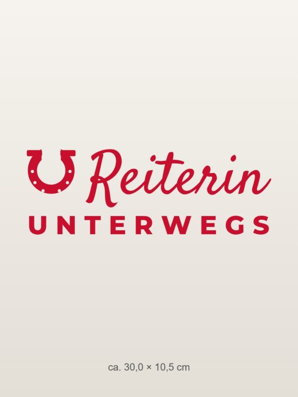 Autoaufkleber „Reiterin unterwegs“ Autoaufkleber „Reiterin unterwegs“