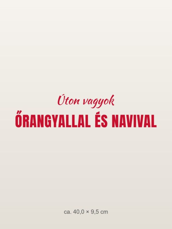 Autómatrica Úton őrangyallal és navival – piros fólia világos fényezésen Autómatrica Úton őrangyallal és navival – piros fólia világos fényezésen