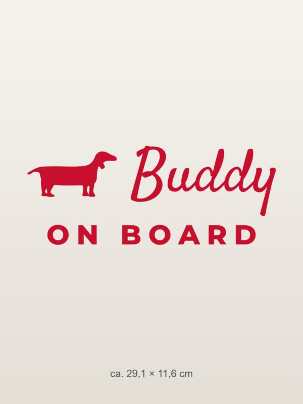 Car sticker “Dog on board with name and breed”