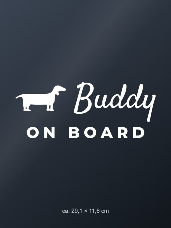 Car sticker “Dog on board with name and breed” Car sticker “Dog on board with name and breed”
