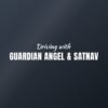 Car sticker “Driving with guardian angel & satnav”