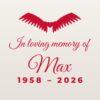 Car sticker “In loving memory of [Name] – with angel wings”