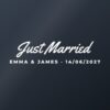 Car sticker “Just Married – with names and date”