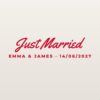 Car sticker “Just Married – with names and date”