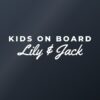 Car sticker “Kids on board with names”
