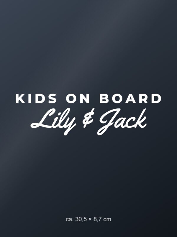 Car sticker “Kids on board with names” Car sticker “Kids on board with names”
