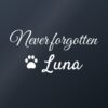 Car sticker “Never forgotten – pet with name”