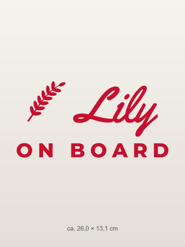 Car sticker “[Name] on board – personalised”