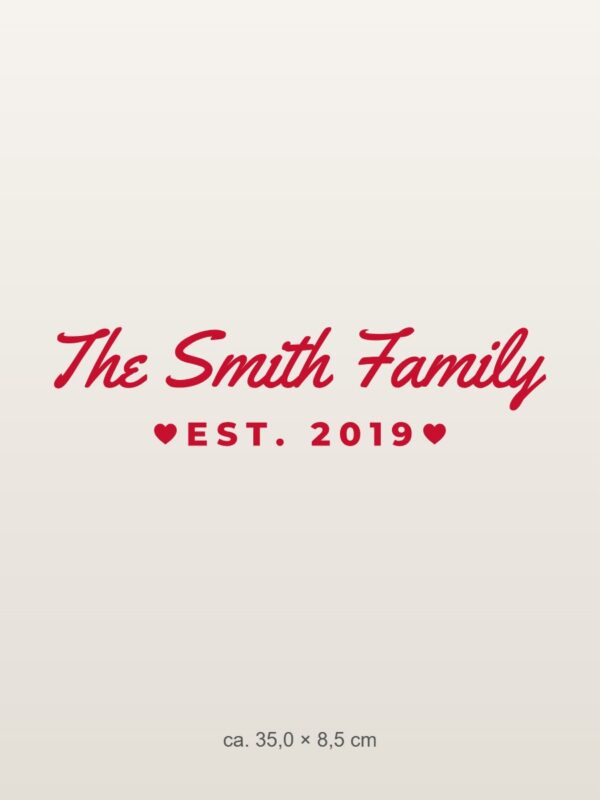 Car sticker “The [Name] family – with year”