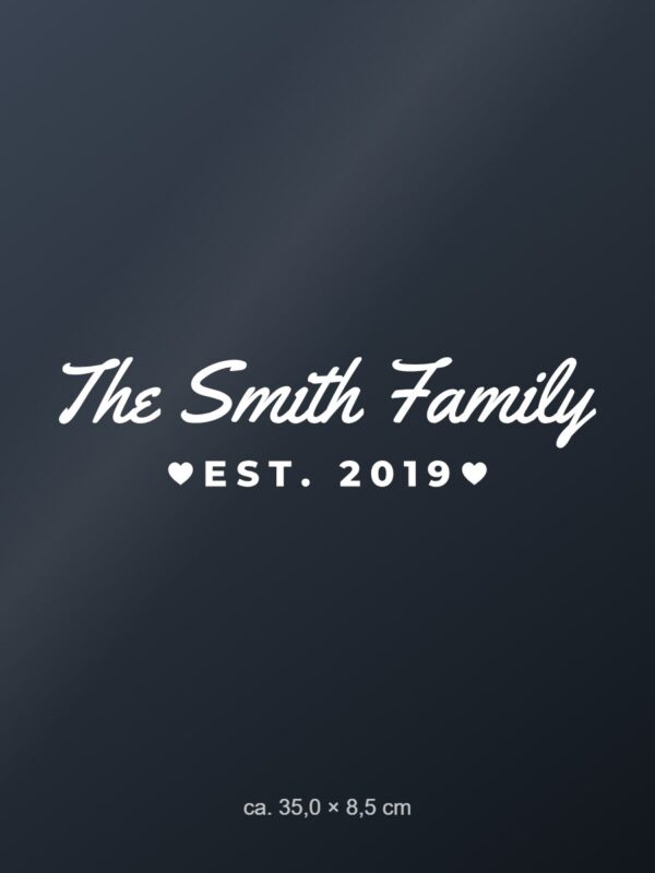 Car sticker “The [Name] family – with year”
