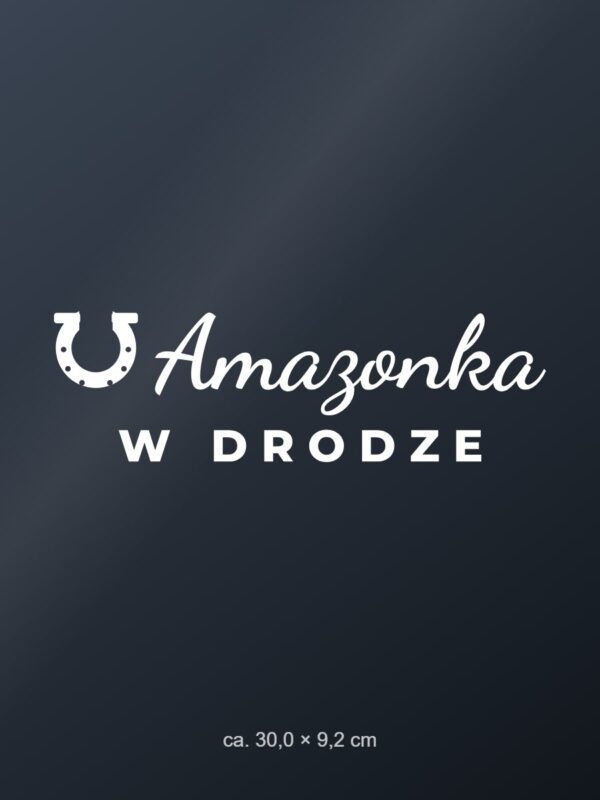 Naklejka na auto Amazonka w drodze – biała folia na ciemnej szybie