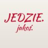 Naklejka na auto Jedzie. Jakoś. – czerwona folia na jasnym lakierze