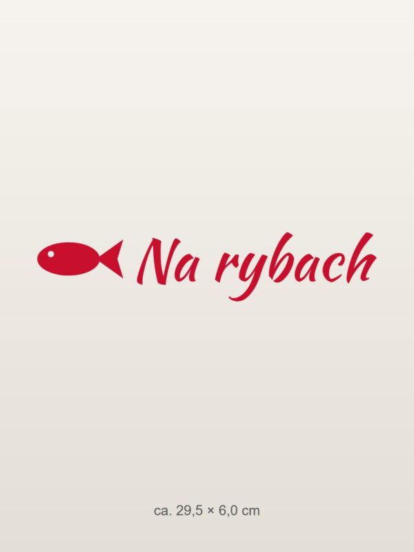 Naklejka na auto Na rybach – czerwona folia na jasnym lakierze Naklejka na auto Na rybach – czerwona folia na jasnym lakierze