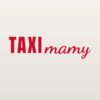 Naklejka na auto Taxi mamy – taty, babci … – czerwona folia na jasnym lakierze