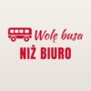 Naklejka na auto Wolę busa niż biuro – czerwona folia na jasnym lakierze