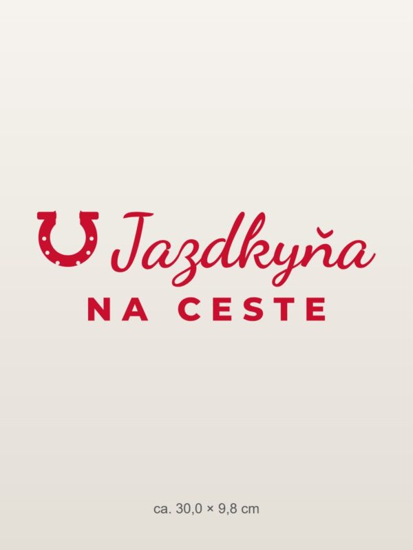 Nálepka na auto „Jazdkyňa na ceste“