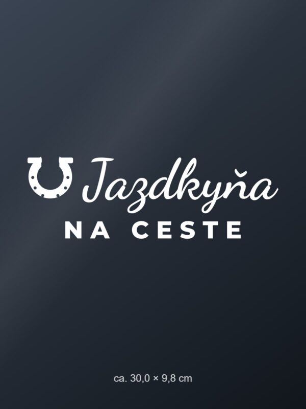 Nálepka na auto „Jazdkyňa na ceste“