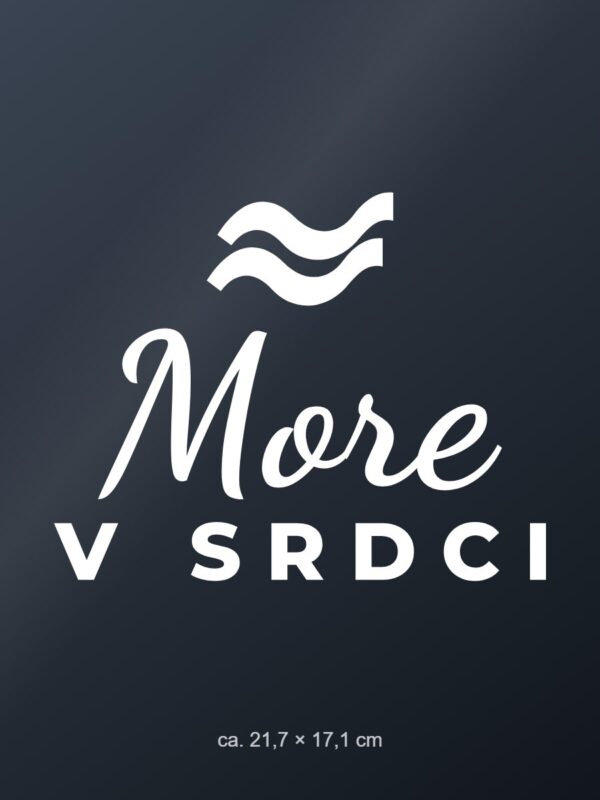 Nálepka na auto „More v srdci“