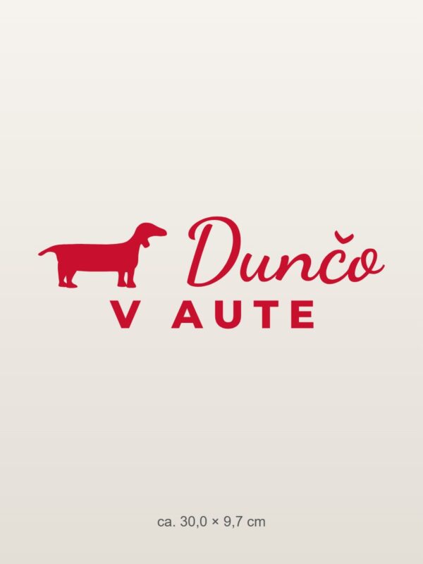 Nálepka na auto „Pes v aute – s menom a plemenom“