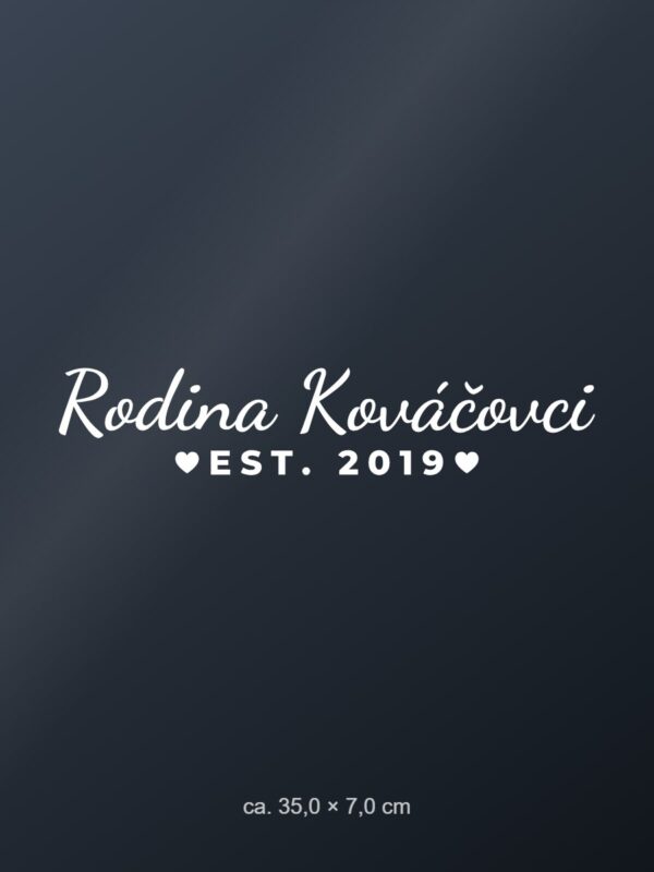 Nálepka na auto „Rodina [Priezvisko] – s rokom“