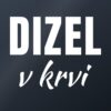 Nalepka za avto Dizel v krvi – bela folija na temnem steklu