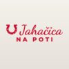 Nalepka za avto Jahačica na poti – rdeča folija na svetlem laku Nalepka za avto Jahačica na poti – rdeča folija na svetlem laku