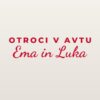 Nalepka za avto Otroci v avtu – z imeni – rdeča folija na svetlem laku Nalepka za avto Otroci v avtu – z imeni – rdeča folija na svetlem laku