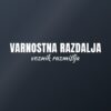 Nalepka za avto Varnostna razdalja – voznik razmišlja – bela folija na temnem steklu