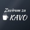 Nalepka za avto Zaviram za kavo – bela folija na temnem steklu