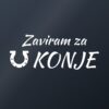 Nalepka za avto Zaviram za konje – bela folija na temnem steklu