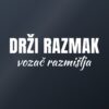 Naljepnica za auto Drži razmak – vozač razmišlja – bijela folija na tamnom staklu Naljepnica za auto Drži razmak – vozač razmišlja – bijela folija na tamnom staklu