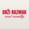 Naljepnica za auto Drži razmak – vozač razmišlja – crvena folija na svijetlom laku Naljepnica za auto Drži razmak – vozač razmišlja – crvena folija na svijetlom laku