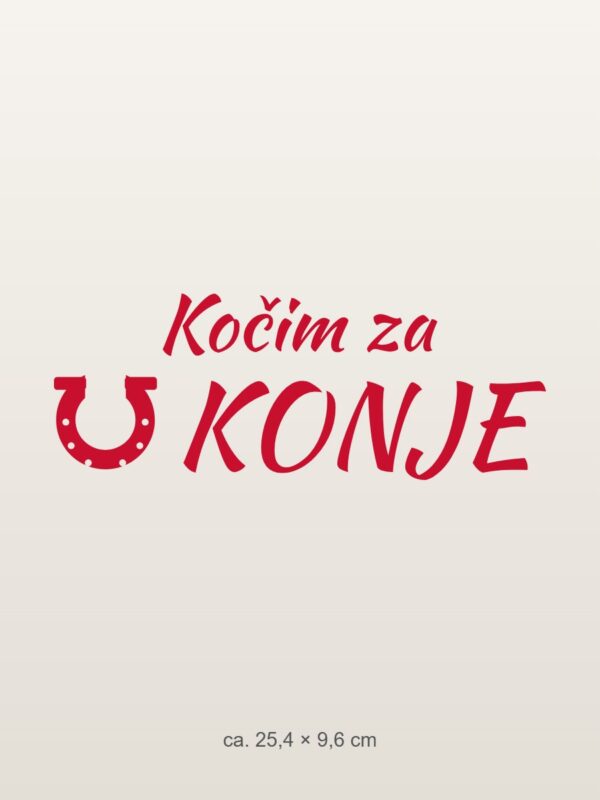 Naljepnica za auto Kočim za konje – crvena folija na svijetlom laku Naljepnica za auto Kočim za konje – crvena folija na svijetlom laku