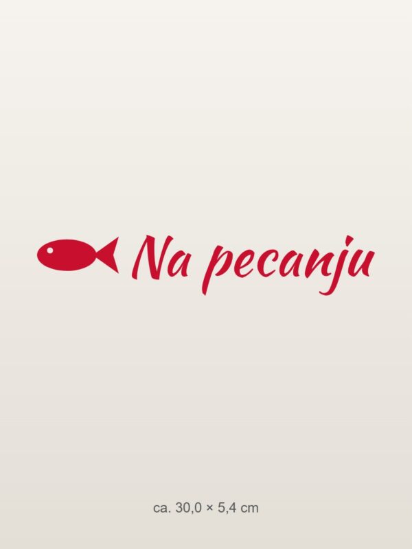 Naljepnica za auto Na pecanju – crvena folija na svijetlom laku Naljepnica za auto Na pecanju – crvena folija na svijetlom laku