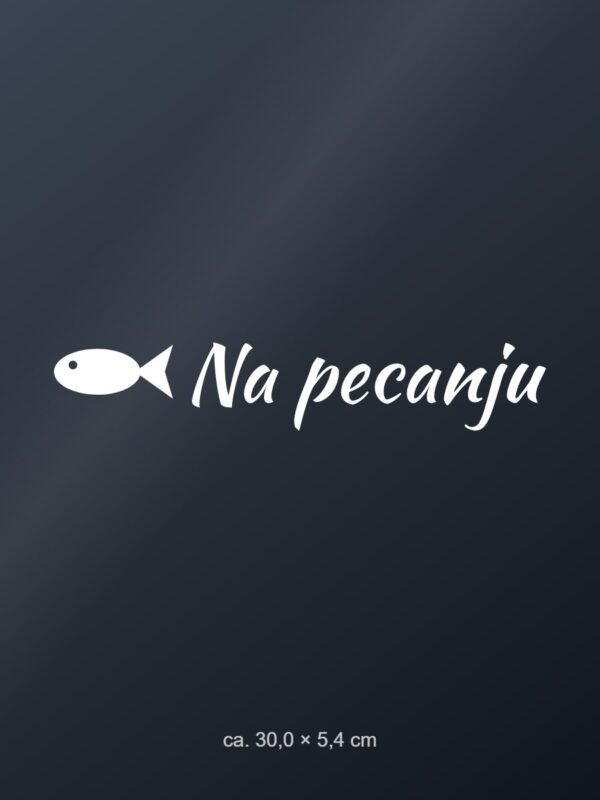 Naljepnica za auto Na pecanju – bijela folija na tamnom staklu Naljepnica za auto Na pecanju – bijela folija na tamnom staklu