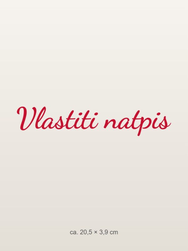 Naljepnica za auto Vlastiti tekst – natpis po želji – crvena folija na svijetlom laku
