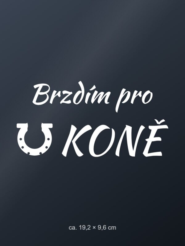 Samolepka na auto „Brzdím pro koně“