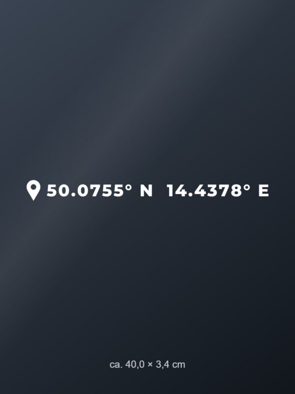 Samolepka na auto „GPS souřadnice oblíbeného místa“